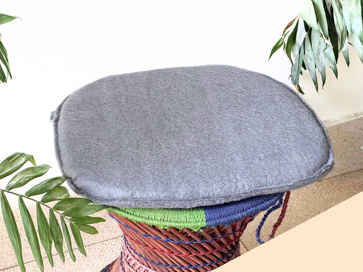 Set of 3 Felt Wool Chair Pads – Handmade in Nepal, New Zealand Wool Seat Cushions