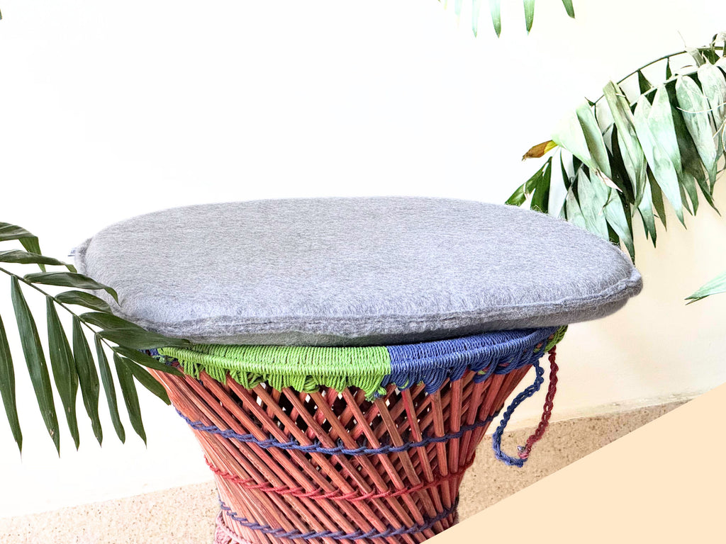 Set of 3 Felt Wool Chair Pads – Handmade in Nepal, New Zealand Wool Seat Cushions