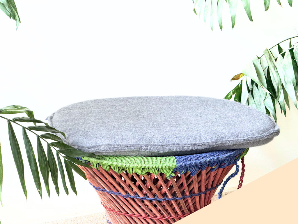 Set of 3 Felt Wool Chair Pads – Handmade in Nepal, New Zealand Wool Seat Cushions