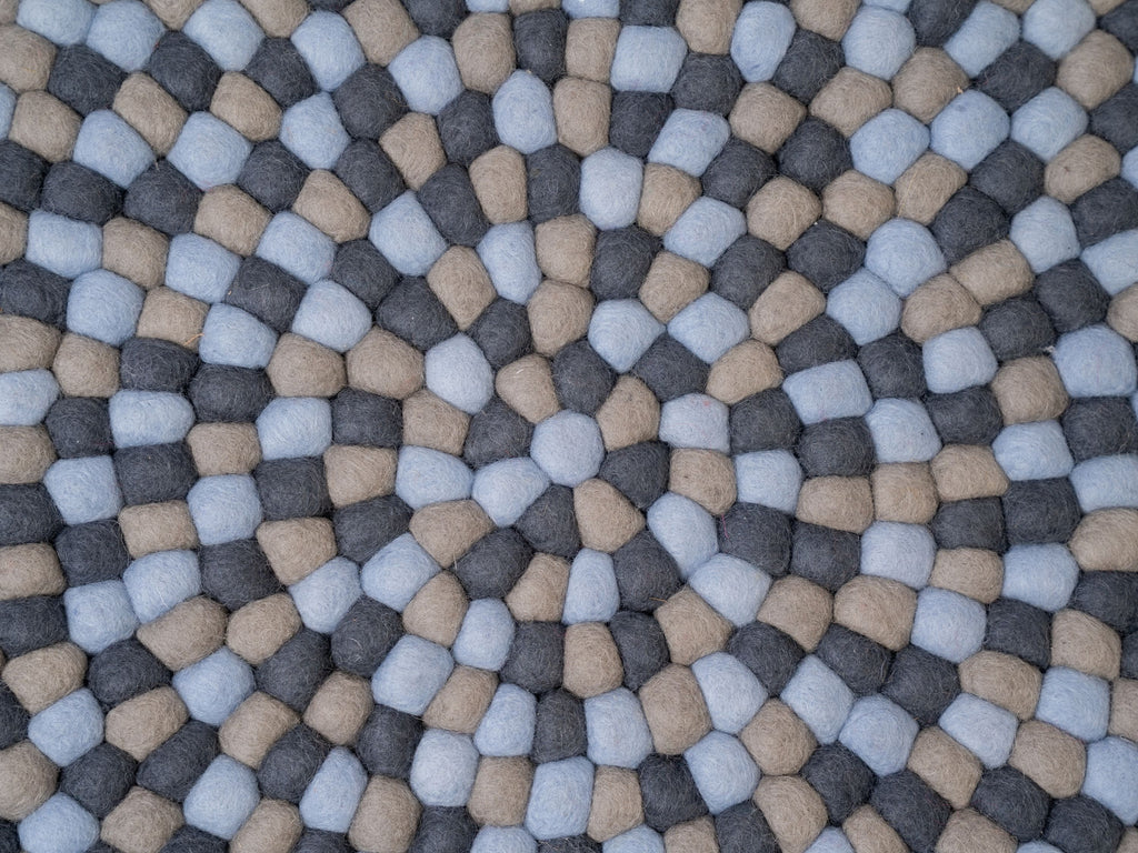 Handmade Wool Felt Ball Rug – Round Boho Nursery Carpet, Eco-Friendly Play Mat (Copy)