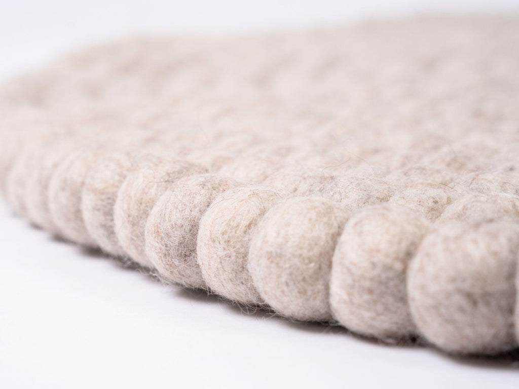 Handmade Wool Felt Ball Rug – Round Boho Nursery Carpet, Eco Friendly Play Mat