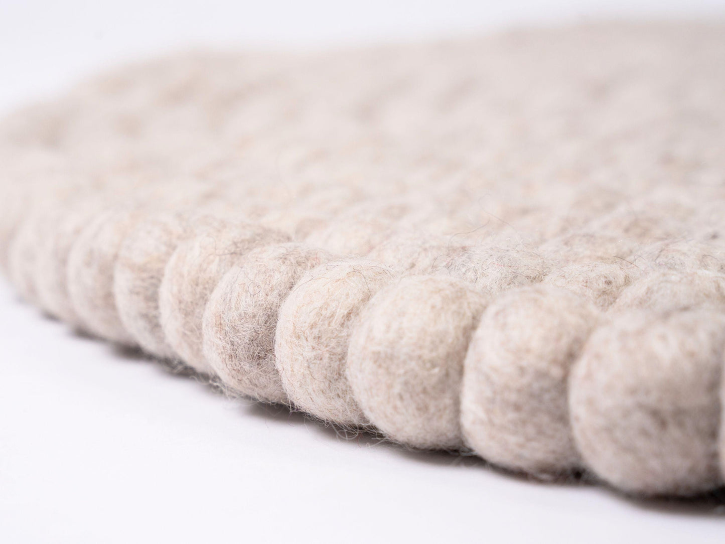 Handmade Wool Felt Ball Rug – Round Boho Nursery Carpet, Eco Friendly Play Mat