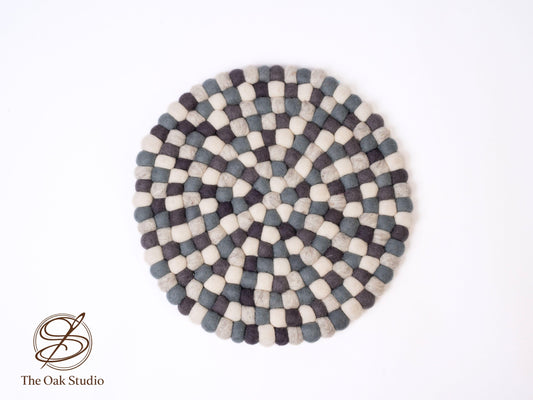 Handmade Felt Ball Rug – Pure Wool Round Carpet, Eco-Friendly Nursery Decor