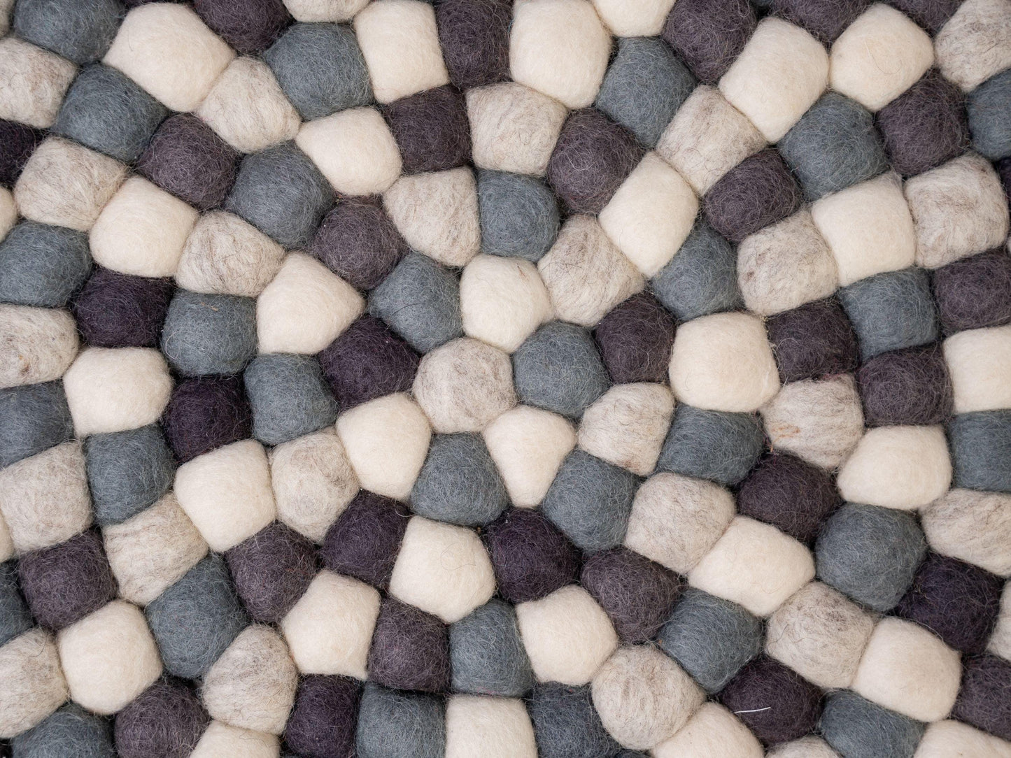 Handmade Felt Ball Rug – Pure Wool Round Carpet, Eco-Friendly Nursery Decor