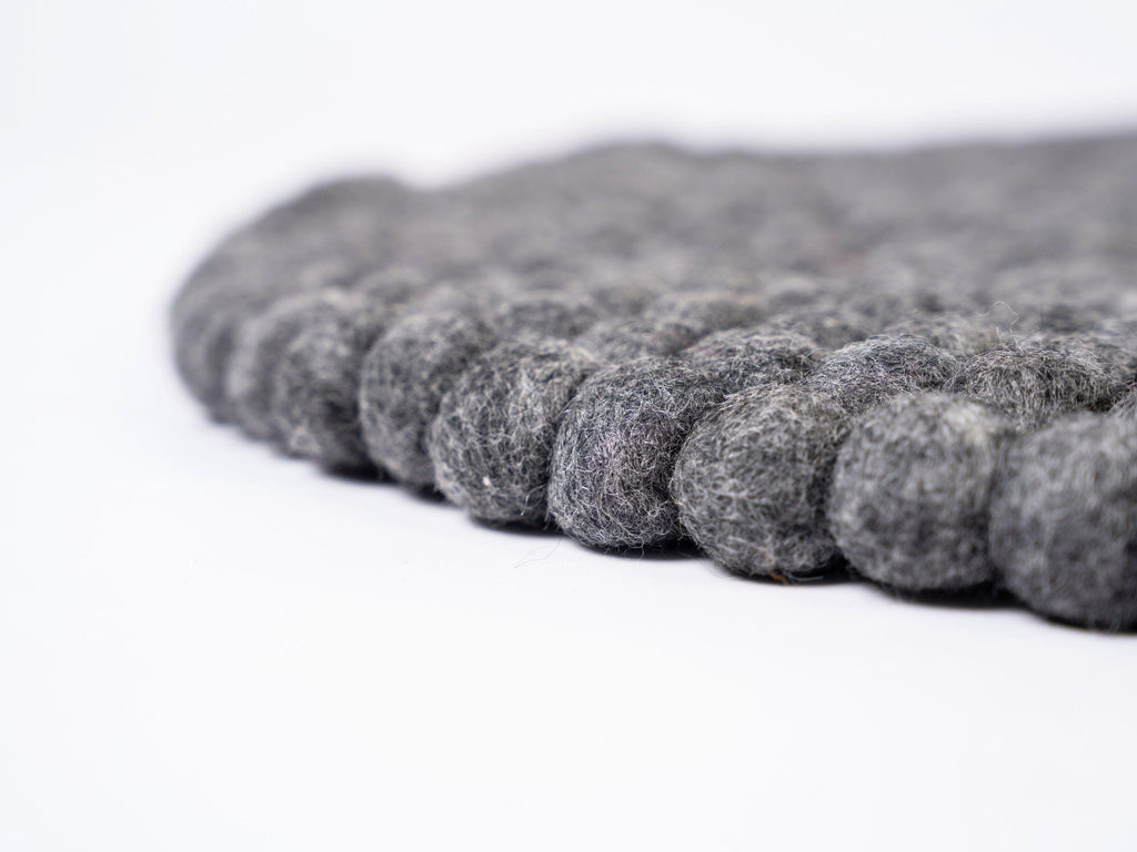 Handmade Wool Felt Ball Rug – Round Carpet, Eco-Friendly Nursery Decor, Boho Home Mat