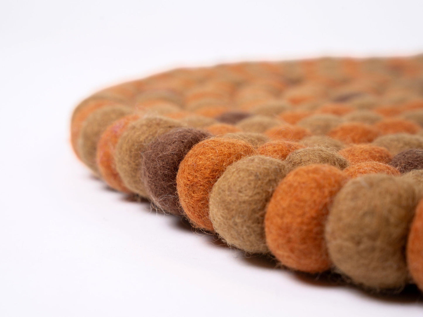Handmade Felt Ball Rug – Round Wool Carpet, Eco-Friendly Nursery Decor
