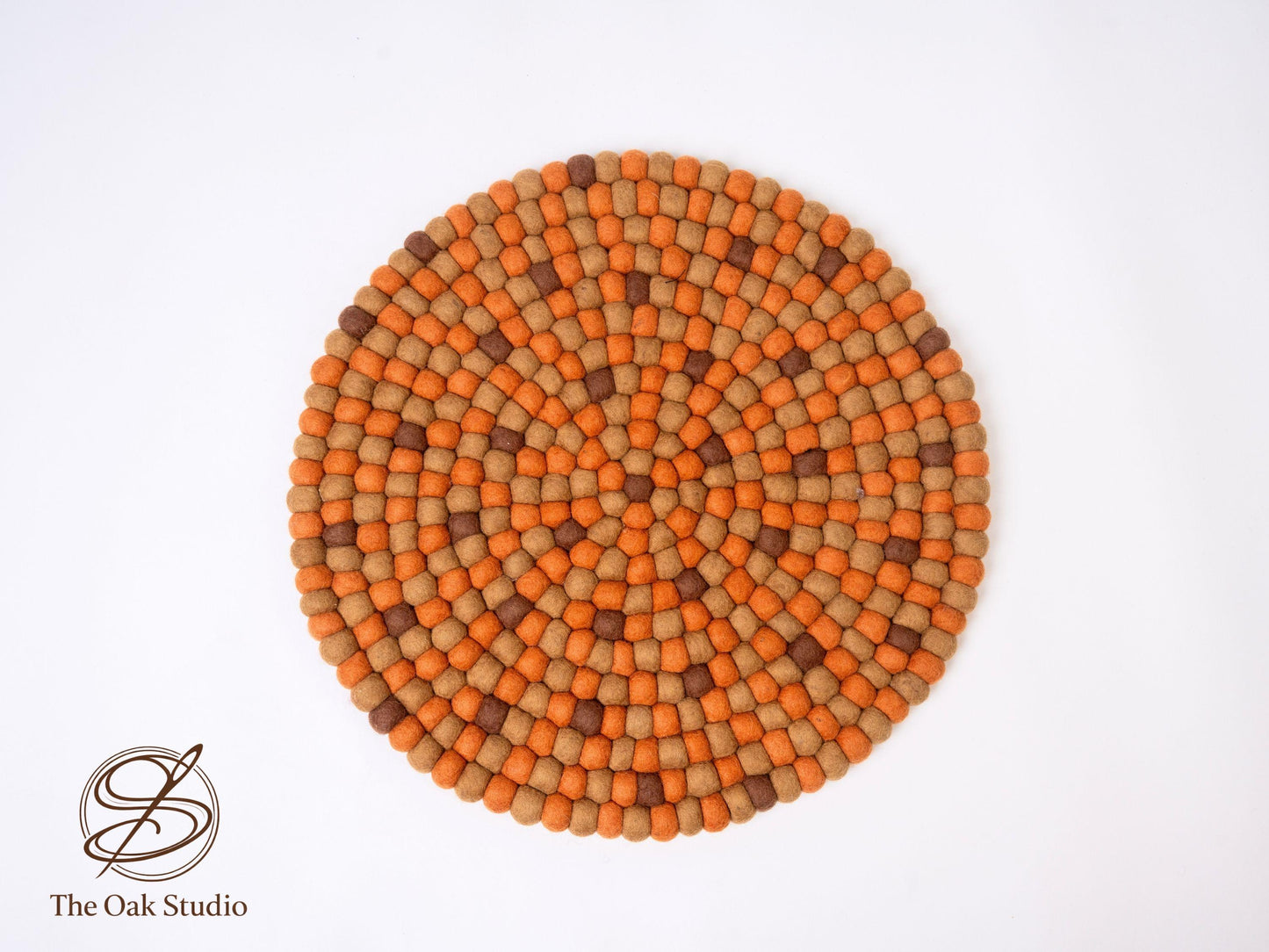 Handmade Felt Ball Rug – Round Wool Carpet, Eco-Friendly Nursery Decor