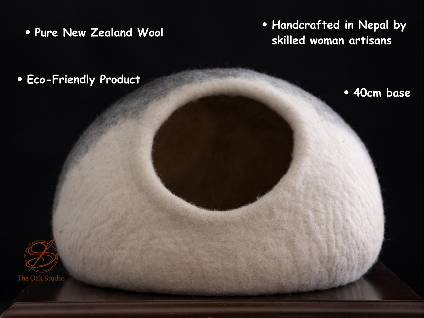Handmade Felt Cat Cave – Cozy Wool Pet Bed, Natural Hideaway for Cats