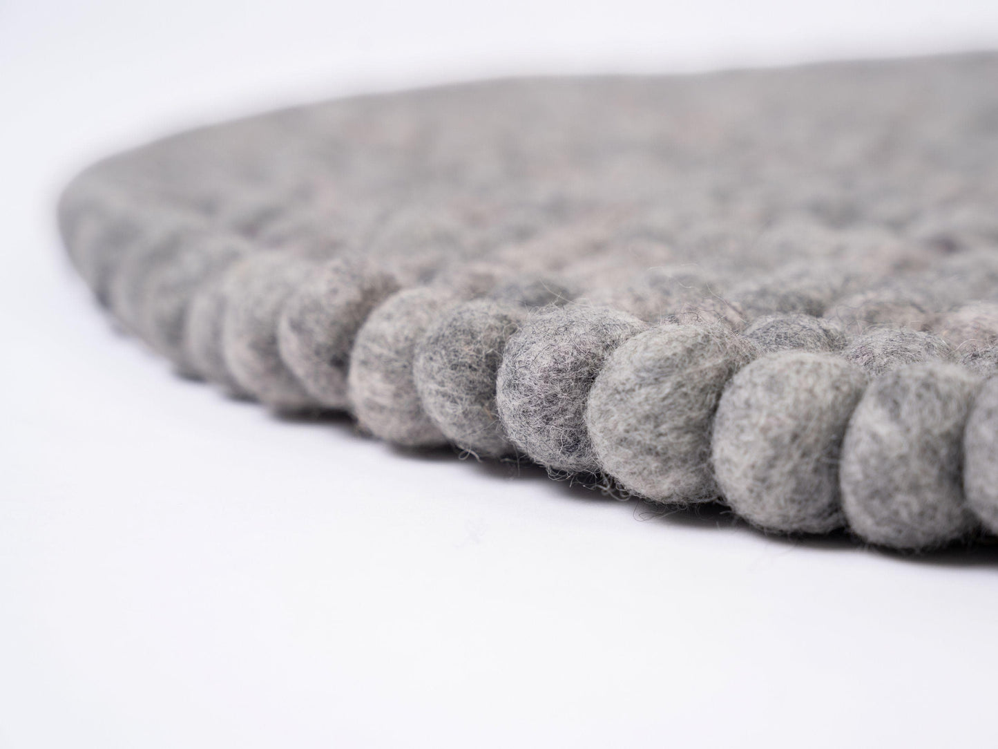 Handmade Wool Felt Ball Rug – Round Carpet, Eco-Friendly Nursery Play Mat, Boho Decor