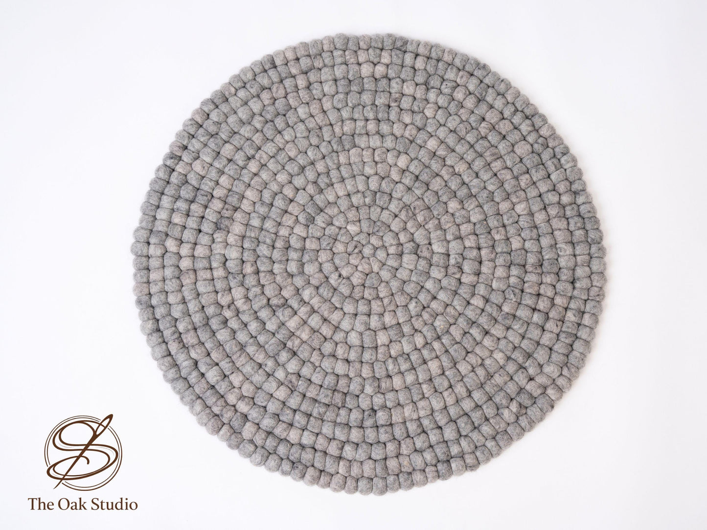 Handmade Wool Felt Ball Rug – Round Carpet, Eco-Friendly Nursery Play Mat, Boho Decor