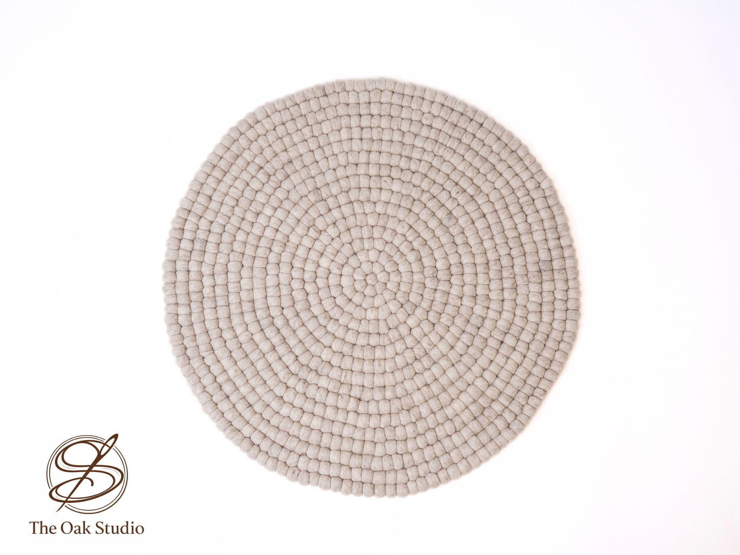 Handmade Wool Felt Ball Rug – Round Boho Nursery Carpet, Eco Friendly Play Mat