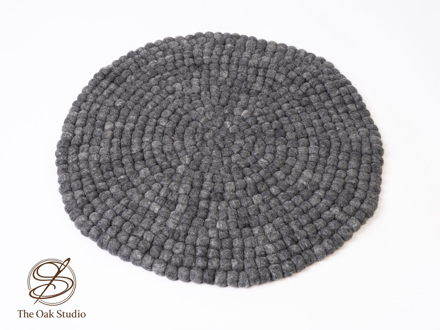 Handmade Wool Felt Ball Rug – Round Carpet, Eco-Friendly Nursery Decor, Boho Home Mat