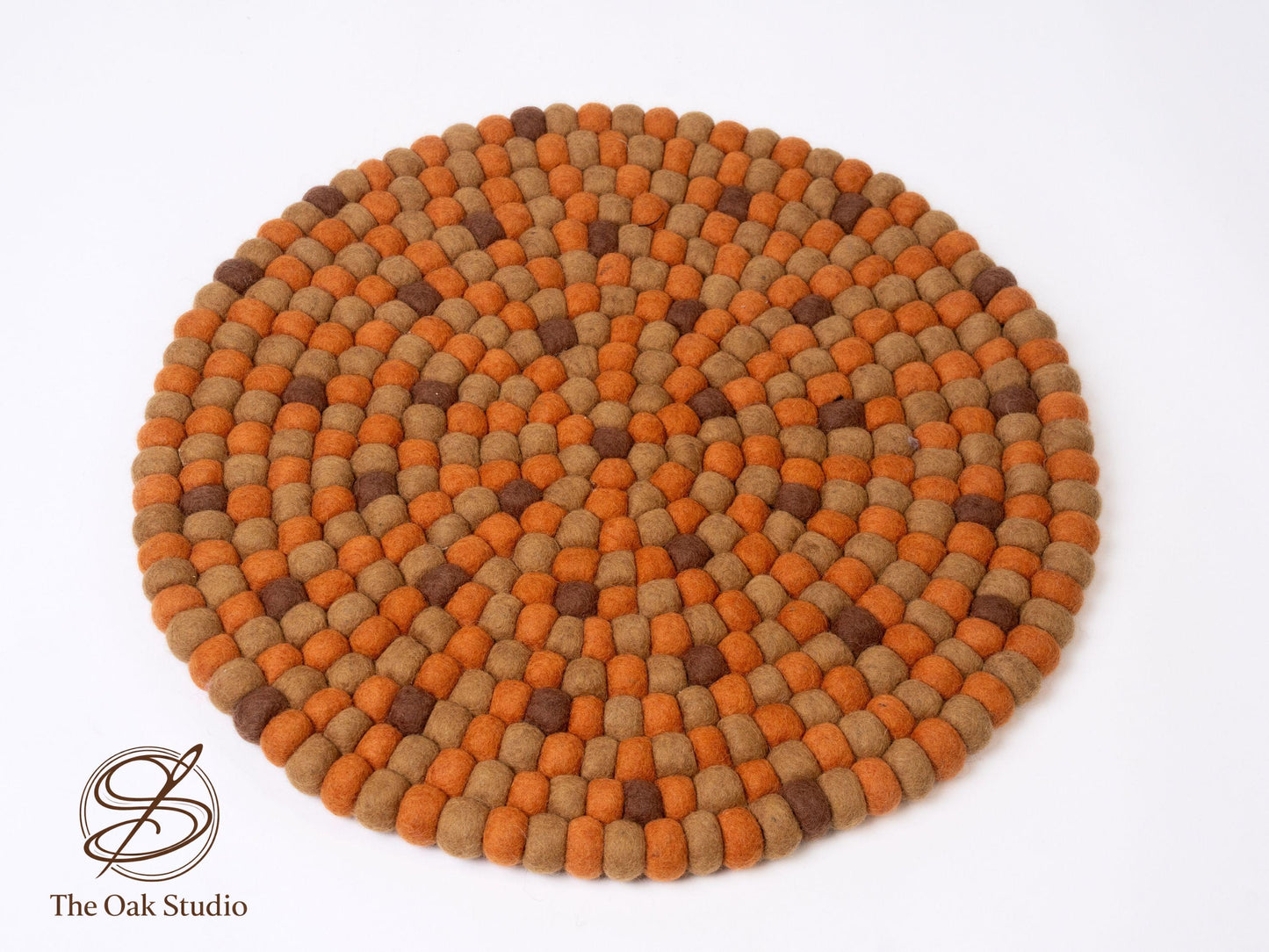 Handmade Felt Ball Rug – Round Wool Carpet, Eco-Friendly Nursery Decor
