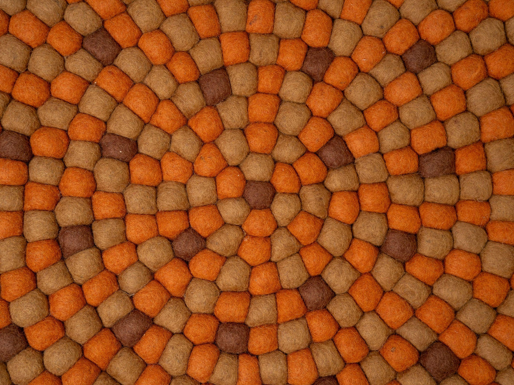 Handmade Felt Ball Rug – Round Wool Carpet, Eco-Friendly Nursery Decor