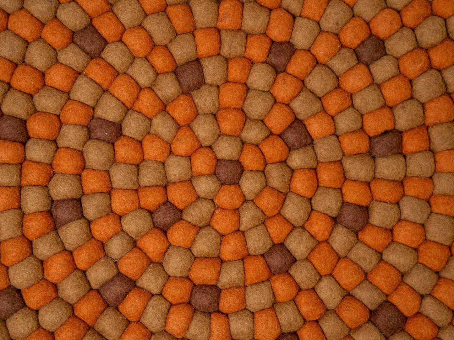 Handmade Felt Ball Rug – Round Wool Carpet, Eco-Friendly Nursery Decor